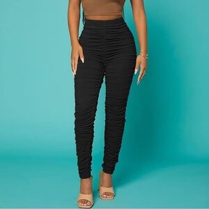 Black Ruched Leggings
